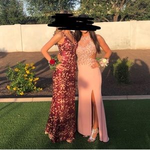 Burgundy sequined dress the population dress